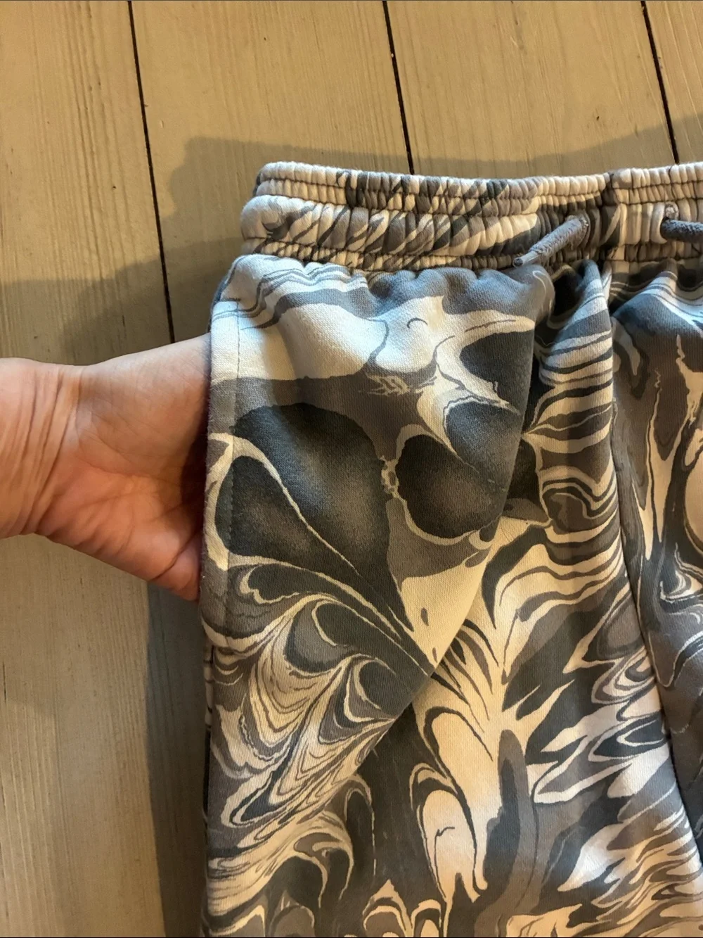 GAP Kids Marble-Print Joggers in Black & White